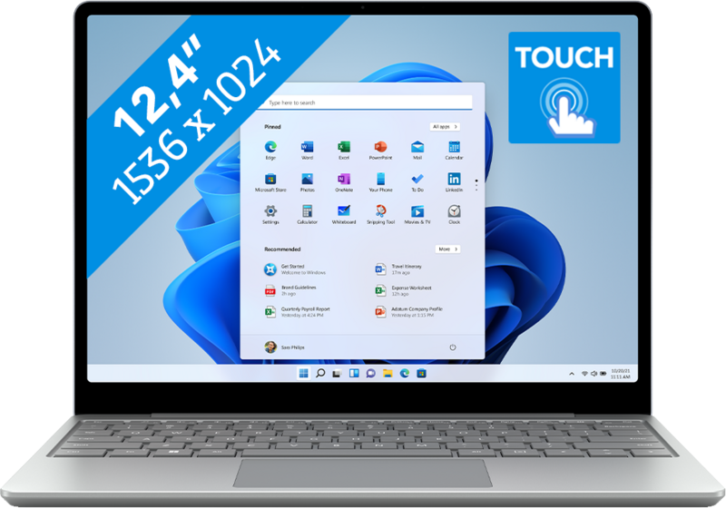 Aanbieding Microsoft Surface Laptop Go 2 i5 / 8GB / 128GB Platinum - 889842912180 - Microsoft