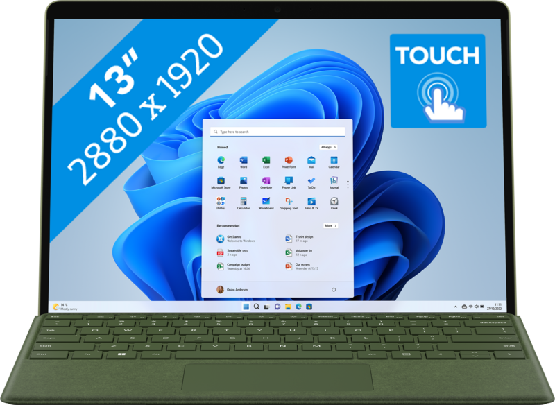 Aanbieding Microsoft Surface Pro 9 i5/8GB/256GB Forest - 196388091355 - Microsoft