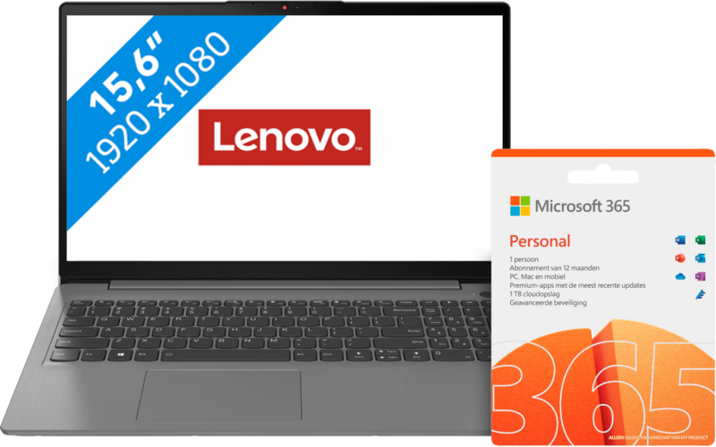 Aanbieding Lenovo IdeaPad 3 15ITL6 82H803PDMH + Microsoft Office 365 Personal NL Abonnement 1 jaar - 6095620197135 - Lenovo
