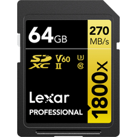 Koop Lexar Professional SDXC 1800x GOLD 64GB 180MB/s - 843367124497