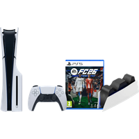 Koop PlayStation 5 Slim Disc Edition + FC 26 + Oplaadstation - 6151126177191