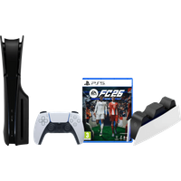 Koop PlayStation 5 Slim Disc Edition + FC 26 + Covers Zwart + Oplaadstation - 6151126217231