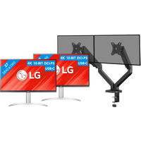 Koop LG 27UP850K-W.AEU Duo Pack + BlueBuilt Monitorarm Mechanische Veer voor 2 Monitoren - 6151138873852