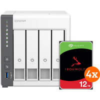 Koop QNAP TS-433-4G + Seagate Ironwolf 12TB 4-Pack - 6151151456407