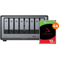Koop UGREEN NASync DXP8800 Plus + Seagate Ironwolf 12TB 4-Pack - 6151143761793