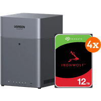 Koop UGREEN NASync DH4300 + Seagate Ironwolf 12TB 4-Pack - 6151143827802