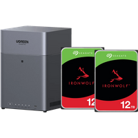 Koop UGREEN NASync DH4300 + Seagate Ironwolf 12TB Duo Pack - 6151143796740