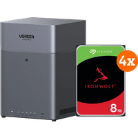 Koop UGREEN NASync DH4300 Plus + Seagate Ironwolf 8TB 4-Pack - 6151143678626